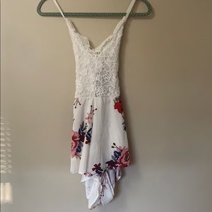 Floral lace romper